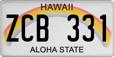 HI license plate ZCB331