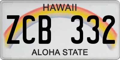 HI license plate ZCB332