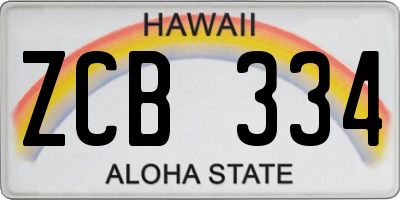 HI license plate ZCB334