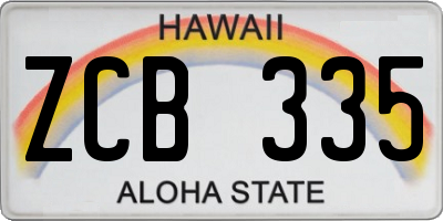 HI license plate ZCB335