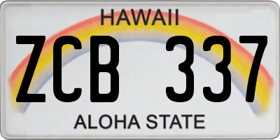 HI license plate ZCB337