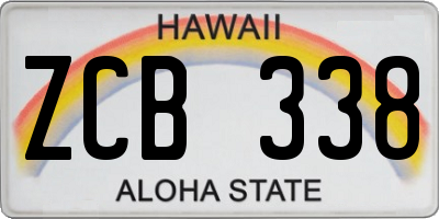 HI license plate ZCB338