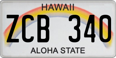 HI license plate ZCB340