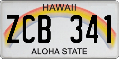 HI license plate ZCB341