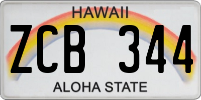 HI license plate ZCB344