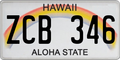 HI license plate ZCB346