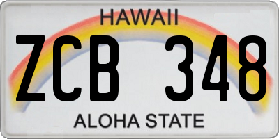 HI license plate ZCB348