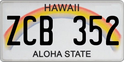 HI license plate ZCB352