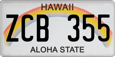 HI license plate ZCB355