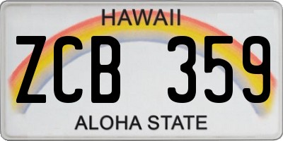 HI license plate ZCB359