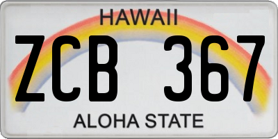 HI license plate ZCB367