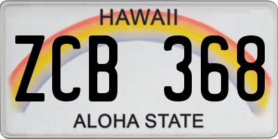 HI license plate ZCB368