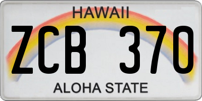 HI license plate ZCB370