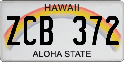 HI license plate ZCB372