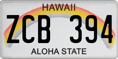 HI license plate ZCB394