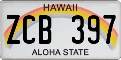 HI license plate ZCB397