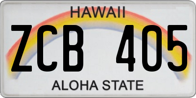 HI license plate ZCB405