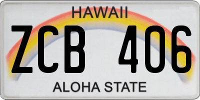 HI license plate ZCB406