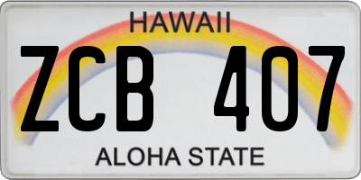 HI license plate ZCB407