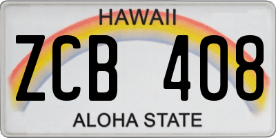 HI license plate ZCB408