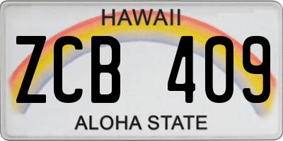 HI license plate ZCB409