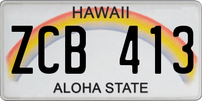HI license plate ZCB413