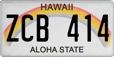 HI license plate ZCB414