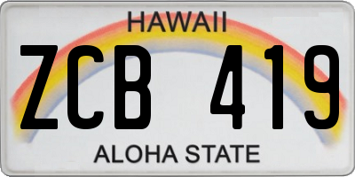 HI license plate ZCB419