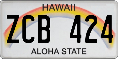 HI license plate ZCB424