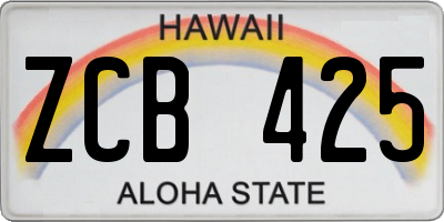 HI license plate ZCB425