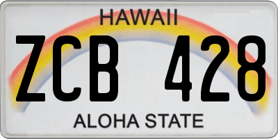 HI license plate ZCB428