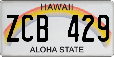 HI license plate ZCB429