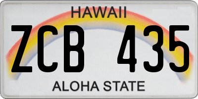 HI license plate ZCB435