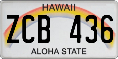 HI license plate ZCB436