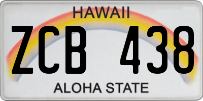 HI license plate ZCB438