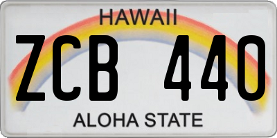 HI license plate ZCB440