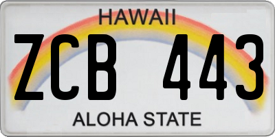 HI license plate ZCB443