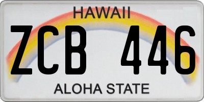HI license plate ZCB446