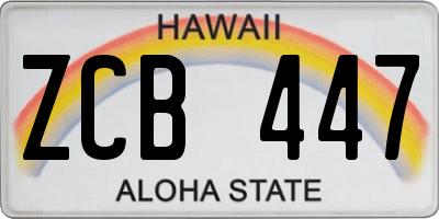 HI license plate ZCB447