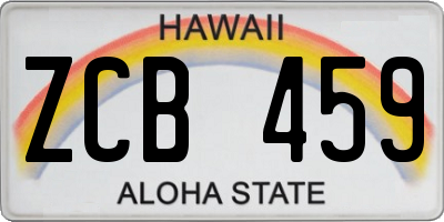 HI license plate ZCB459