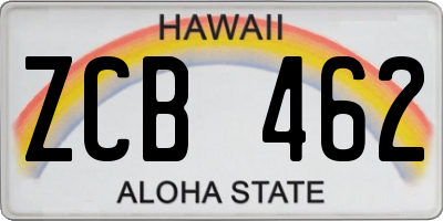 HI license plate ZCB462