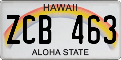 HI license plate ZCB463