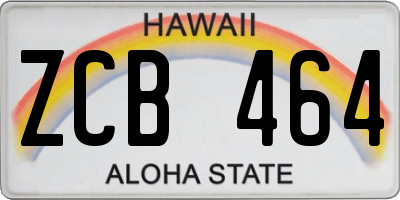 HI license plate ZCB464