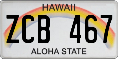 HI license plate ZCB467