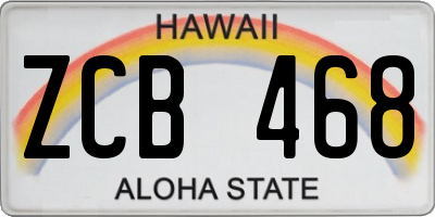 HI license plate ZCB468