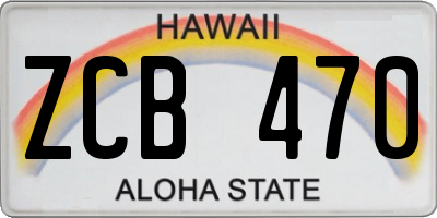 HI license plate ZCB470