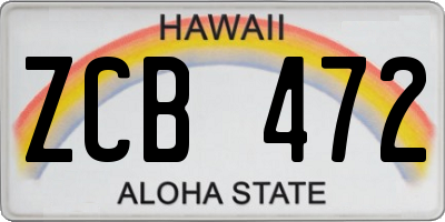 HI license plate ZCB472