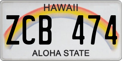 HI license plate ZCB474
