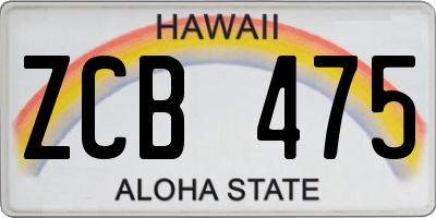 HI license plate ZCB475