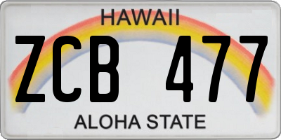 HI license plate ZCB477
